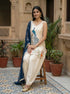 Off White French Crepe Salwar Suits - Side View | Samyak Fashion