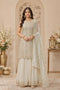 Off White Georgette Sharara Suit Embroidery,swarovski Work - Front View | Samyak Fashion
