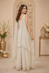 Off White Georgette Sharara Suit Embroidery,swarovski Work - Back View | Samyak Fashion