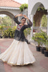 Off White Kora Cotton Lehenga Choli - Detail View | Samyak Fashion