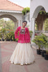 Off White Kora Cotton Lehenga Choli - Front View | Samyak Fashion