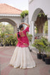 Off White Kora Cotton Lehenga Choli - Back View | Samyak Fashion