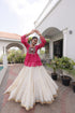 Off White Kora Cotton Lehenga Choli - Close-up View | Samyak Fashion