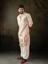 Off White Rayon Mens Kurta With Payjama - Detail View | Samyak Fashion
