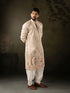 Off White Rayon Mens Kurta With Payjama - Close-up View | Samyak Fashion