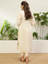 Off White Silk Blend Long Kurti. - Back View | Samyak Fashion