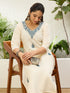 Off White Silk Blend Long Kurti. - Side View | Samyak Fashion