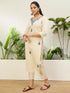 Off White Silk Blend Long Kurti. - Detail View | Samyak Fashion