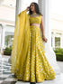 Olive Georgette Lehenga Choli - Close-up View | Samyak Fashion