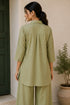 Olive Green Cotton Top Bottom - Side View | Samyak Fashion