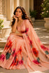 Orange Chanderi Linen Saree With Blouse - Close-up View | Samyak Fashion