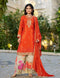 Orange Chinon Plazzo Suit With Dupatta - Front View | Samyak Fashion