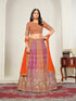 Orange Faux Georgette Lehenga Choli - Detail View | Samyak Fashion