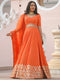Orange Georgette Lehenga Choli - Front View | Samyak Fashion