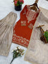 Orange Heavy Gmy Silk Elegant Salwar Suit - Detail View | Samyak Fashion