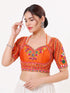 Orange Heavy Italian Silk Blouse - Back View | Samyak Fashion