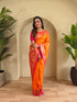 Orange Paithani Silk Party Wear Saree With Blouse - Back View | Samyak Fashion