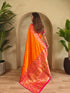 Orange Paithani Silk Party Wear Saree With Blouse - Detail View | Samyak Fashion
