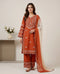 Orange Rayon Cotton Elegant Salwar Suit - Front View | Samyak Fashion