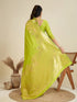 Parrot Green Soft Kanjivaram Silk Traditional Function Wear Soft Kanjivaram Silk Saree Collection With Blouse - Detail View | Samyak Fashion