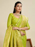 Parrot Green Soft Kanjivaram Silk Traditional Function Wear Soft Kanjivaram Silk Saree Collection With Blouse - Close-up View | Samyak Fashion