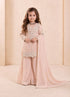 Peach Heavy Fox Georgette Kid's Salwar Suit - Front View | Samyak Fashion