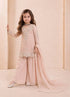 Peach Heavy Fox Georgette Kid's Salwar Suit - Back View | Samyak Fashion