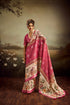 Peach Jacquard Elegant Party Wear Saree Collection With Blouse - Front View | Samyak Fashion