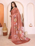 Peach Manipuri Silk Elegant Party Wear Saree Collection With Blouse - Side View | Samyak Fashion