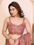 Peach Manipuri Silk Elegant Party Wear Saree Collection With Blouse - Full View | Samyak Fashion