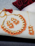 Peach Necklace Set - Side View | Samyak Fashion