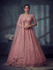 Peach Net Lehenga Choli - Front View | Samyak Fashion