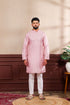 Pink Art Silk Mens Kurta With Payjama - Front View | Samyak Fashion