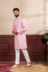 Pink Art Silk Mens Kurta With Payjama - Detail View | Samyak Fashion