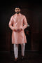 Pink Art Silk Mens Kurta With Payjama - Front View | Samyak Fashion