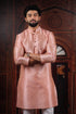 Pink Art Silk Mens Kurta With Payjama - Side View | Samyak Fashion