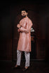 Pink Art Silk Mens Kurta With Payjama - Detail View | Samyak Fashion