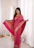 Pink Banarasi Soft Silk Party Wear Saree With Blouse - Back View | Samyak Fashion