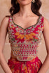 Pink Chiffon Arty Lehenga Choli - Close-up View | Samyak Fashion
