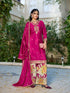 Pink Chinon Plazzo Suit With Dupatta - Front View | Samyak Fashion