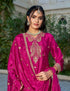 Pink Chinon Plazzo Suit With Dupatta - Back View | Samyak Fashion