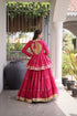 Pink Cora Cotton Lahenga Choli - Back View | Samyak Fashion
