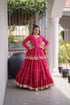 Pink Cora Cotton Lahenga Choli - Detail View | Samyak Fashion