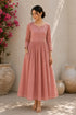 Pink Cotton Gown - Front View | Samyak Fashion