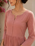 Pink Cotton Gown - Detail View | Samyak Fashion