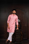 Pink Cotton Mens Kurta With Payjama - Front View | Samyak Fashion