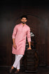 Pink Cotton Mens Kurta With Payjama - Front View | Samyak Fashion