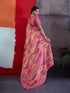 Pink Crepe Elegant Party Wear Saree Collection With Blouse - Detail View | Samyak Fashion