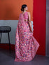 Pink Crepe Elegant Party Wear Saree Collection With Blouse - Detail View | Samyak Fashion