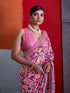Pink Crepe Elegant Party Wear Saree Collection With Blouse - Close-up View | Samyak Fashion